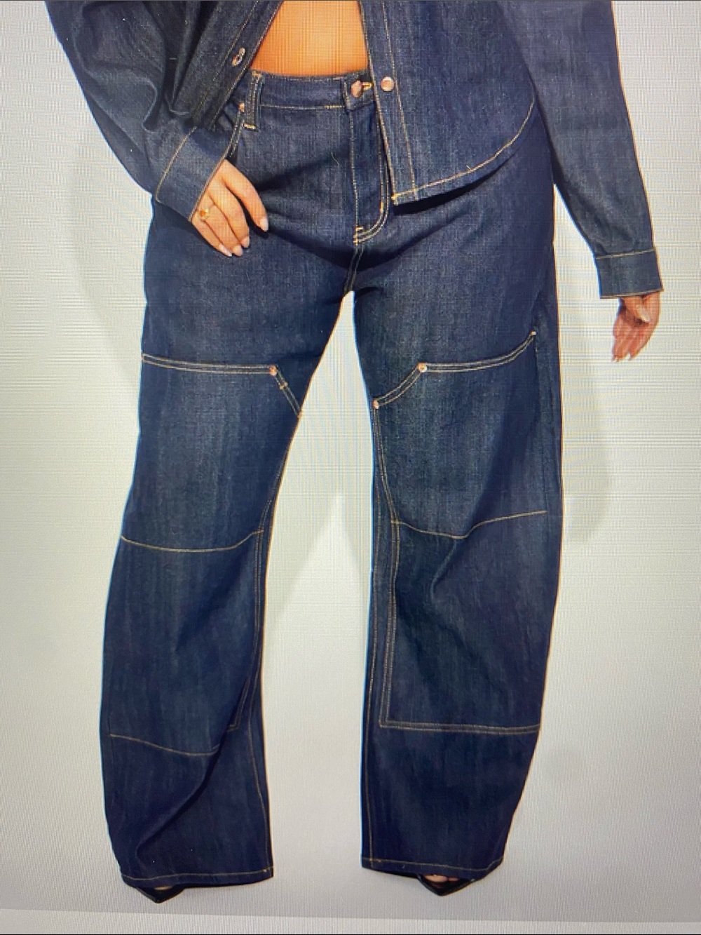 NWT Fashion Nova Premium Selvedge Utility Straight leg jeans, Dark denim